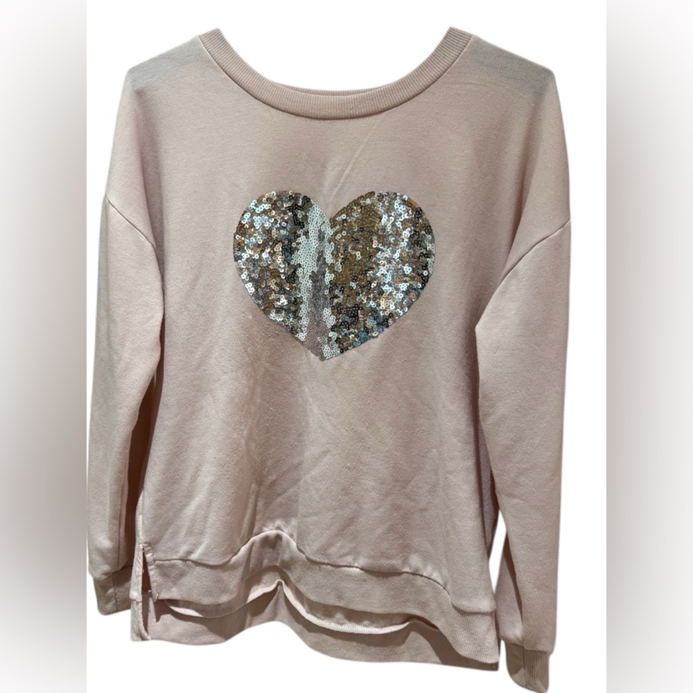 No Boundaries Light Pink Sweatshirt with embellished heart